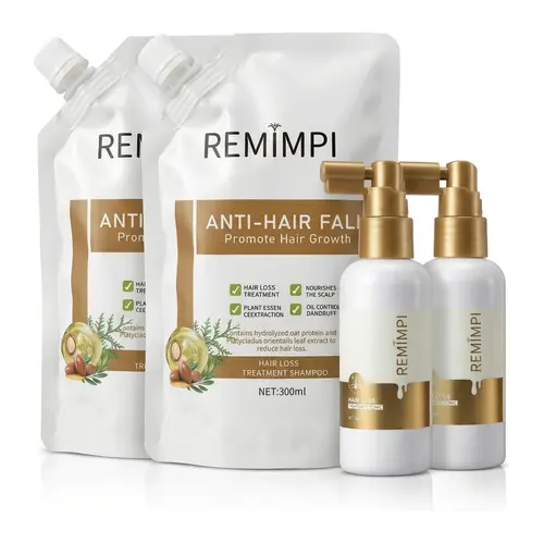 REMIMPI Best Seller Hair Growth Combo – 2 Shampoo + 2 Tonic | Complete Wash & Nourish Solution for Thicker, Fuller Hair (300 ml x 2 + 50 ml x 2),back to school,sohochic