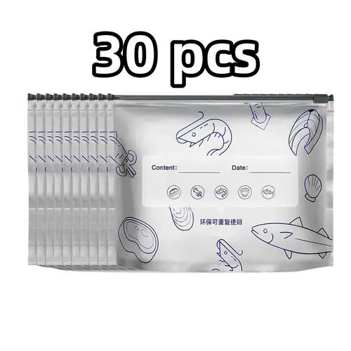 30 Pcs Thick Insulated Aluminium Foil Food Storage Containers with Stand-Up Base - Heavy-Duty, Reusable, Airtight, Leakproof, Thermal, Light-Block, Insulation for Camping, Kitchen Storage Organization, Maintains Freshness