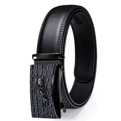 Ailisus Mens Belt Leather Easy Release Ratchet Belt for Business Casual Dress Belt with Adjustable Buckle For Mens Festival Gift