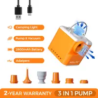 VOLLYC Rechargeable Battery-Powered Mini Electric Air Pump - Multifunctional Camping Equipment, Inflatable Airbed, Pool Floats, Fast Inflate & Deflate, LED Light, Travel Gear
