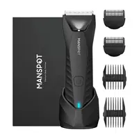 MANSPOT Manscape Body & Pubic Hair Trimmer for Men Electric Groin Hair Trimmer with Replaceable Ceramic Blade Heads Waterproof for Wet Dry Use Standing Recharge Dock 90 Minutes Shaving Time,summerwins,father'sdaygifts,summerhairstyles