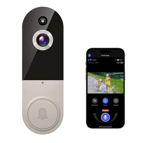 Wireless Smart WiFi Video Doorbell Camera - 1080P DIY Security Home System, 2-Way Audio, AI Human Detection, Night Vision, Cloud Storage, Battery Powered, Easy Install, 2.4G WiFi Only, Smart Home Gadget, Burglary Protection, Customizable Outdoor Setup