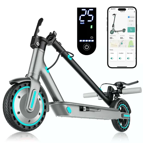 Adult 350W Electric Scooter, 8.5-Inch Explosion-Proof Tires, 28MPH Max Speed, 7.8Ah Battery, 3-Speed Foldable Urban Commuter Scooter with App Smart Control & Lights