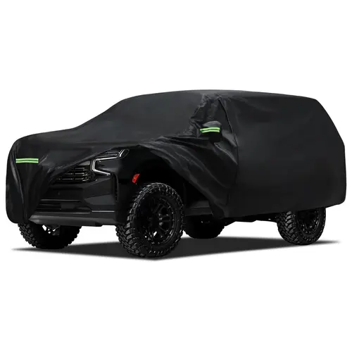 Waterproof Car Cover Custom Fit for Chevy Suburban 1973-2025, Migaven Full Exterior Cover Sun Rain Protection with Door Zipper Black