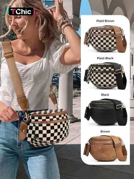 Large Casual Crossbody Bag for Women Ladies' Saddle Bag Girls Sling Bag Casual Fashion Bag with Adjustable Strap and Coin Purse Stylish Urban Minimalist Commuting Lightweight Single Shoulder Women's Bag