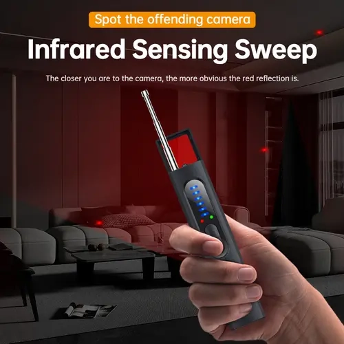 Handheld Portable Hidden Camera & GPS Tracking Detector - 5-Level Sensitivity, Professional Modes, Quick Scans, for Office, Hotels Use (Includes Security & Portable GPS Trackers Functions)