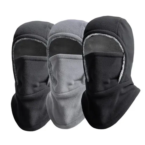 Unisex Thermal Ski Mask - 1-Piece Polyester Thick Fabric Heat-Trapping Balaclava, 1-in-1 Scarf & Mask, Wind-Resistant Moto Full Face Cover with Ear Protection, One Size Snug Fit for Motorcycle, Outdoor Sports