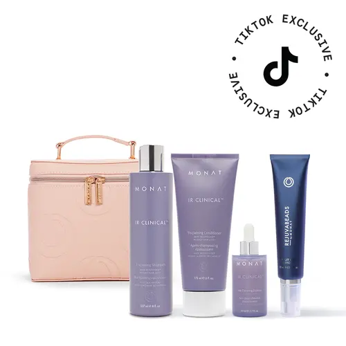 MONAT IR Clinical Hair Thinning Defense System + REJUVABEADS Split End Mender | Thickening Hair Care Set for Fuller, Stronger Hair Strengthens Hair Shampoo Smooth Repairing Serum Conditioner