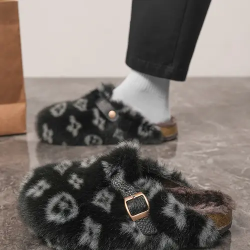 Women Men High-Quality Faux Fur Non Slip Slippers, Fuzzy House Slippers, Home Slippers, Anti-Slip Warm Outdoor Shoes, Casual Fashion Winter Boots, Perfect Gift Choice