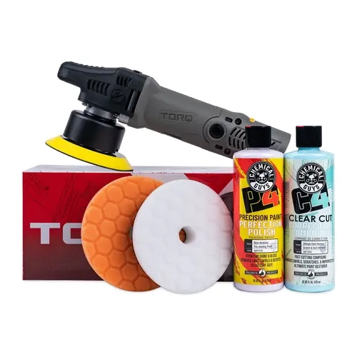Chemical Guys TORQX Car Paint Polishing Restorer Kit - Includes Pads, Precision Polish, Scuff Removal, Automotive Care Solution for Maintenance-Needing Vehicles, Restores Factory-Like Gloss