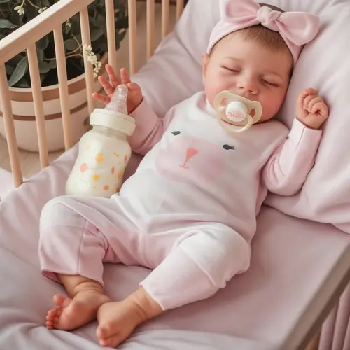#familyfun BABESIDE Lifelike Reborn Baby Dolls 20Inch Sweet Smile Realistic Newborn Full-body Vinyl Sleeping baby Doll girl with Toy Accessories Gift Set for Kids Age 3+ Christmas Mother's Day Birthday