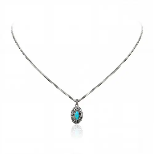 Wrangler Western Pendant Necklace for Women 14K Gold Statement Carvings Turquoise Cowgirl Vintage Jewelry