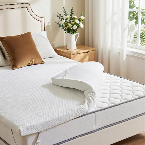 Sweetcrispy Gel-Infused Cooling Memory Foam Bed Topper - Breathable Bedding Mattress Topper, Soft Removable Washable Polyester Cover, Metal Zipper, Elastic Straps; RV/Camper Ready, Fits Queen, Twin XL, Sleeper Sofas
