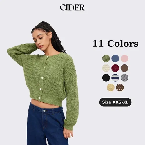 Cider Knit Round Neckline Button Cardigan