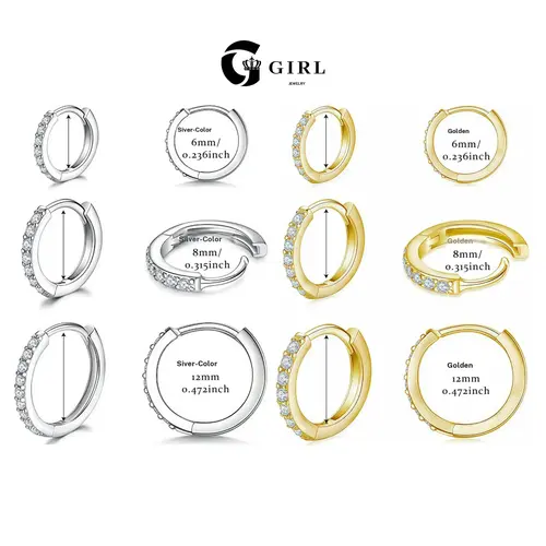 GGIRL 18K Gold Plated Copper Hoop Earrings Set with Cubic Zirconia Huggies for Women Daily Wear Party Accessory Trendy All Match Exquisite Design Fashion Jewelry Gift for Holiday Haul Christmas Birthdays Anniversaries