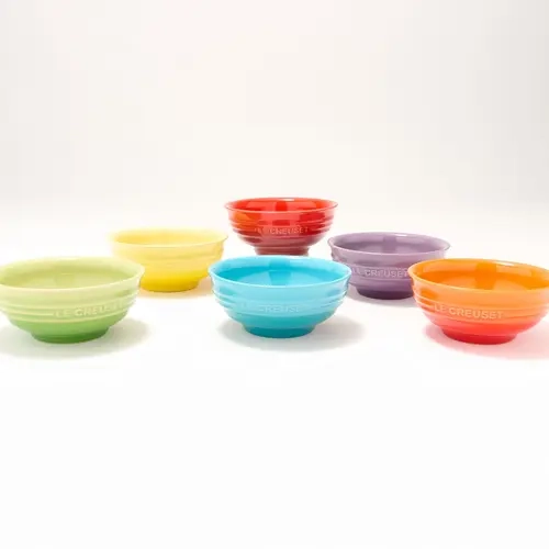 Le Creuset Set of 6 Mini Multi-Color Stoneware Prep Bowls