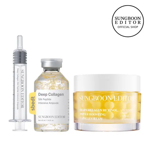 [Sungboon] Silk Lift Peptide Ampoule + Collagen Retinol Capsule Cream | Wrinkle Care & Face-Lift at Home | Plumping, Firming, Anti-Aging Korean Skincare volufiline