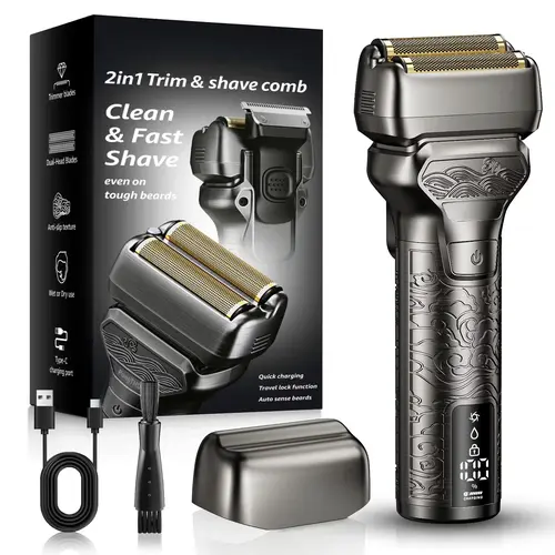 [Tiktokshopstockup]VACUUM BEARD TRIMMER &Barber Kit Beard Shaper Fuck This Shit BALL TRIMMER Birthday Funny Gifts Men's Beard Shaping Stencil Kit with Comb - Beard Tools for Facial Trim, Haircut Edge Up Guide, Trace Outline & Enhancement Pencil
