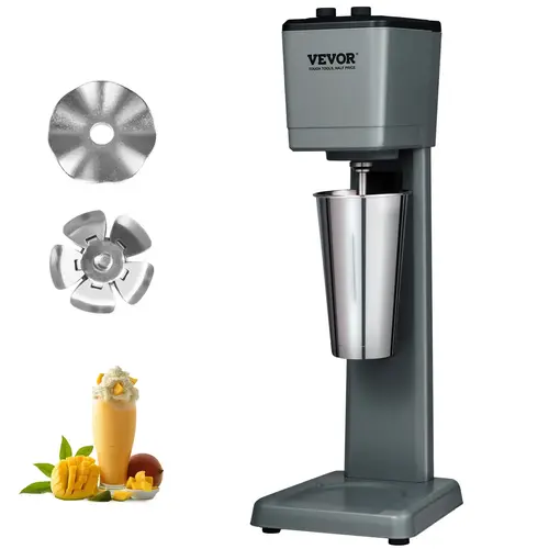 【toolupgrade】VEVOR Commercial Milkshake Maker Machine - 375W Single Head Fast Mixing Blender, 3-Speed Blend, 27.7oz Food-Grade Steel Cup, 12s Soft Drink Mix, Food-Grade Steel Keeps Drinks Safe, Countertop Model Great for Home or Café