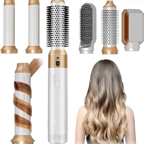 5 in 1 Blow Dryer Brush, Upgrade Hair Dryer Brush Air Curler Air Curling Wrap Styler, Detachable Hot Air Brush Negative Ion Curling Brush Iron, Hair Styling Tools for Drying Curling Straightening