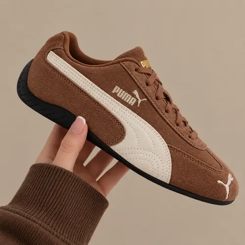 Puma Speedcat OG Haute Coffee Frosted Ivory (Gold Tongue Logo) 400986-31 Women's Fashion Shoes New