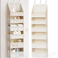 Criusia Heavy Duty Over-the-Door Home Storage Organizer - Non-Woven Fabric, Dustproof, 50 lbs Load, 6 Large Front Secure Storage Pockets, 10 Side Pockets, Snap Hook, Apartment Accessories, Small Room Organization Products