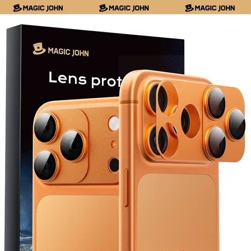 MAGIC JOHN Magnetic Lens Protector for iPhone 17 Pro-Max, Smartphone Cellphone Handheld Accessories, 99% Transparency, HD Clarity, Scratch-Resistant, Durable, Easy Installation & Removal via Magnetic Design, Protection,back to school,back to school haul