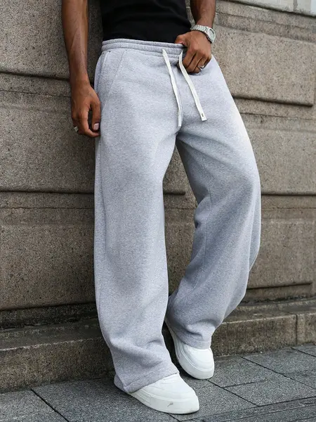 Men's Baggy Sweatpants Loose Relaxed Fit Grey Sweat Pants, Essential Sweats for Gym, Streetwear & Loungewear, Male Clothing Bottoms,father'sdaygifts