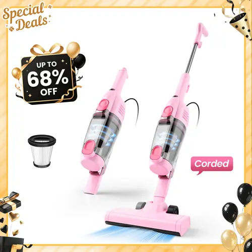 [Promoción] INSE R6X Aspiradora Escoba con Cable 600W 15KPa, Ultraligera sin Bolsa, 3 en 1 de Mano para Hogar, Alfombra, Suelo Duro, Pelo de Mascotas y Coche pet lovers Upright Vacuums