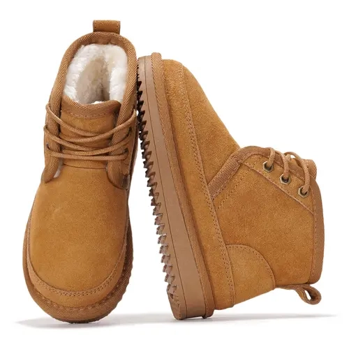 Project Cloud Kids "Nevada" Kids Fur-Lined Platform Boots Lightweight Water Resistant Non-Slip Ankle Boots Outdoor Shoes Footwear