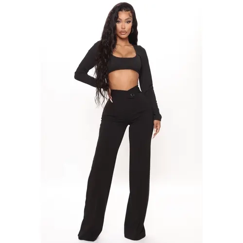 Call It Even Wide Leg Dress Pants - Black