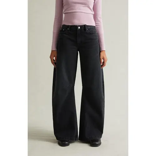 Pacsun Women's Remi Baggy Barrel Jeans Knee Dart Black