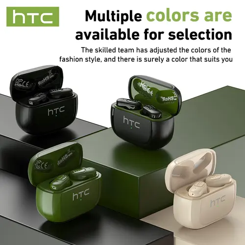 HTC NE51 True Wireless Electronic Audio In-Ear Headphones - Bluetooth 6.0, Waterproof, Built-In Microphone, Phone Call Functionality, Sports-Ready Seal for Sports, Gaming