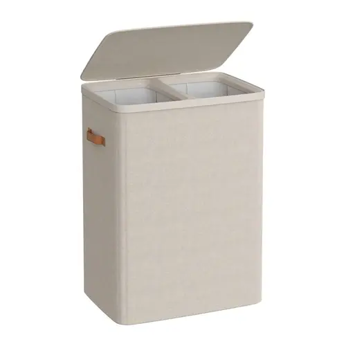 【Live】SONGMICS Laundry Basket, 44.9 Gal. Laundry Hamper, 2 Compartments, Easy Assembly, with Lid and Handles, Removable Inner Bags, Joseph