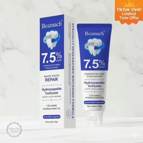 Hydroxyapatite Toothpaste for Bright Whitening and Stain Removal, Fluoride-Free Anticavity Formula, Vegan Oral Care with Gentle Mint, Anticavity Toothpastes, Deep Cleaning Toothpastes