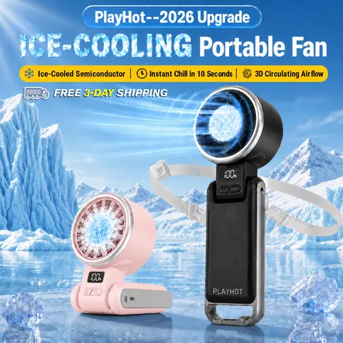 PLAYHOT Rechargeable Cooling Mini Portable Fan - 25550 RPM 3.7V Cordless Battery-Powered Energy-Saver, Mama-Approved Household Appliance, 12h Chill Time, Compact Yet Powerful Hand-Held Heat Relief Fan for Bedroom