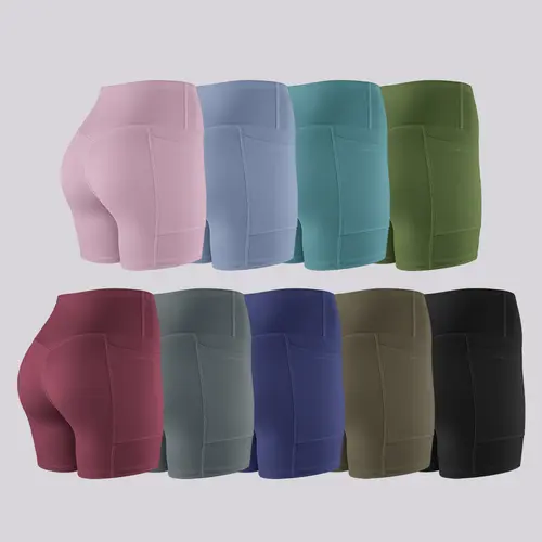 【LOCAL SHIPPING】 1/3/4/6-PACK NO FRONT SEAM & BUTT LIFTING Shorts with Pockets 9-Colors S-2XL - Women's High Waist Tummy Control Shorts with Elastic Waistband Yoga Wear Fitness Yoga Gym Activewear