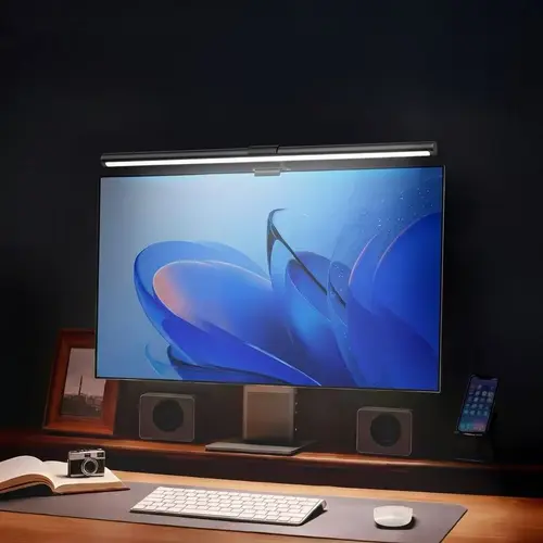 LED Monitor Light Bar, 11.8in Eye-Care USB Desk Lamp, 3 Color Temperature Dimmable RGB Computer Light with Touch Control, Adjustable Angle Space-Saving Screen Bar for Home Office Gaming