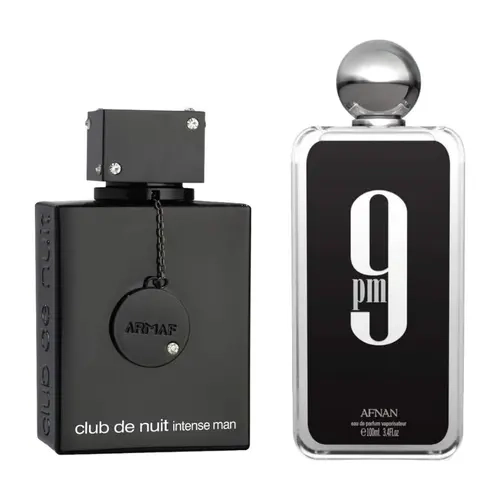 Armaf Club De Nuit Intense Men & Afnan 9PM 2-Pack | 3.6 oz + 3.4 oz | Long Lasting Amber Woody & Vanilla Fragrance Set for Men | Bold, Sophisticated & Timeless