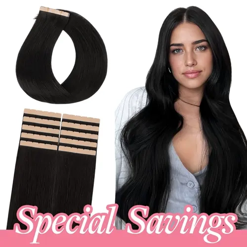 [Special Savings]GOO GOO Mini Tape In Extensions Human Hair, 10PCS Invisible Tape In Hair Extensions Straight Real Human Hair 14-24 Inch for Beauty and Natural Hair Look #sohochic #TikTokShopFallDealsForYou