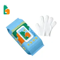 Luckymyth Disposable Pet Grooming Gloves Wipes (20 Count) - Natural Hypoallergenic No-Rinse Grooming Supplies, Fermented Oils, Hair Removal, Sticky Control, Deodorizing, Skin Moisture, Paw Care for Puppies/Kittens (Outdoor Travel Camping Use)