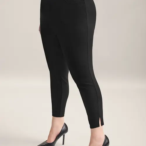 BloomChic Stretch Split Hem Pockets Skinny Pants 【M-6XL】