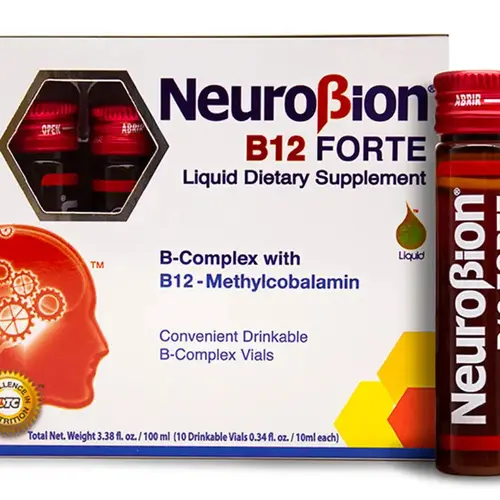 Neurobion B12 Forte Neuro B12 Forte - 10 Vials Liquid Supplement with Vitamin B12 & B6