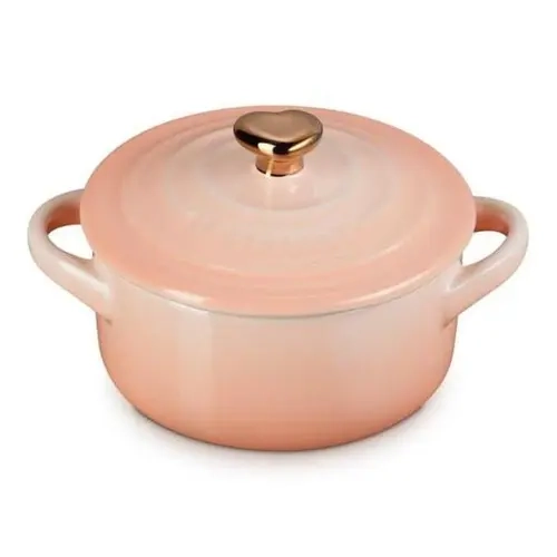 Le Creuset 8-oz. Mini Round Cocotte with Rose Gold Heart Knob