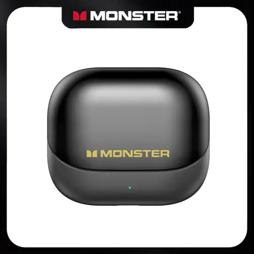 Monster Bluetooth 6.0 In-Ear Wireless Clip-On Earbuds, ENC Noise Cancelling, Hi-Fi Stereo Sound, 165H Playtime, Waterproof Sweatproof, Fast Charging, Hands-Free Portable Charging Wireless Headphones, Halloween Gift for Men, for School