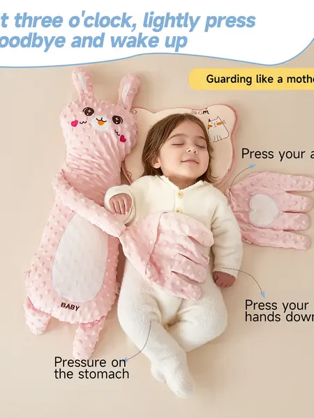 Baby Soothing Hugging Pillow Soft Cotton Animal-Shaped Sleep Aid Cushion with Gentle Patting Cute Big White Goose Design for Infant Comfort