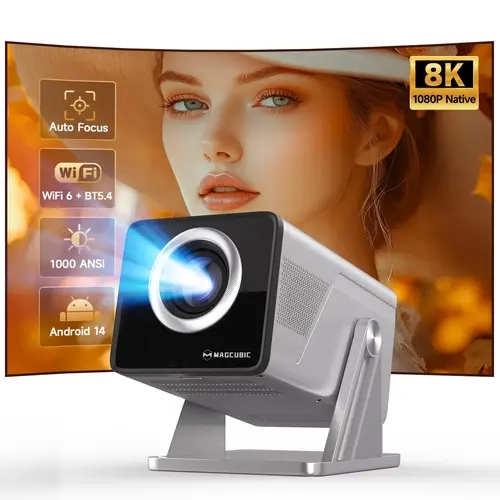 X7 LCD Smart Portable Movie Projector - 1000ANSI, Native 1080P, 8K Decode, Android 14.0, Allwinner H726, Auto Focus, Auto Obstacle Avoidance, Fully Keystone Correction, 180° Rotatable, Dual WiFi6, BT5.4 Bluetooth, HiFi Built-In Sound #tiktokshopstockup