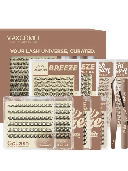 MaxComfi Spider Lash Clusters - DD Curl Beauty Products, Smudge-Proof Waterproof Mascara, Super Soft Thin Band, Beginner-Friendly DIY Design for Natural Daily Glow Up & Voluminous Kylie & Kim Makeup