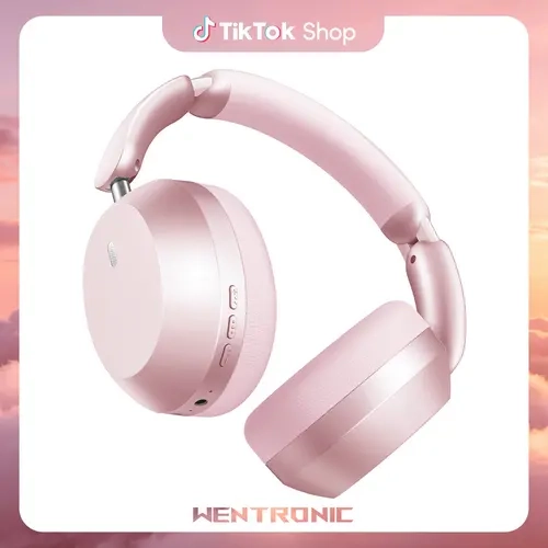 WENTRONIC Y04 Over-Ear Active Noise Cancelling Wireless Bluetooth Headphones (Headset) - Folding Electronic Device with Built-in Battery, 48H Playtime, Hi-Fi Sound, Soft Ear Cushions, 3.5mm Port, Mobile/PC Compatible for Work From Home, Travel