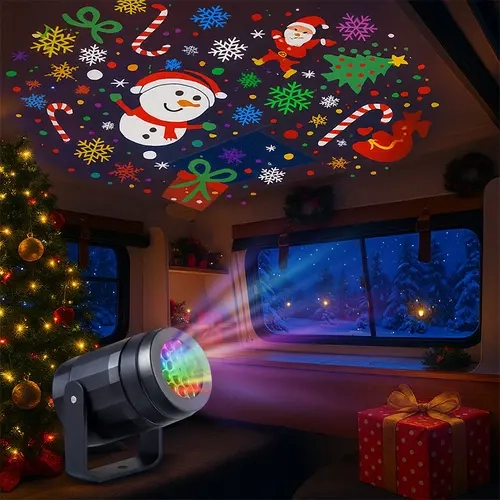 Qawtor Christmas Projector Lights for Outdoor Use Moving Santa Claus Design for Houses Yards Gardens Patios and Festive Party Decorations Christmas Gift